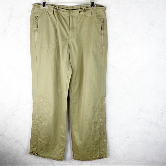 [Arizona] Tan Cargo Utility Embroidery Pants - Picture 1 of 4